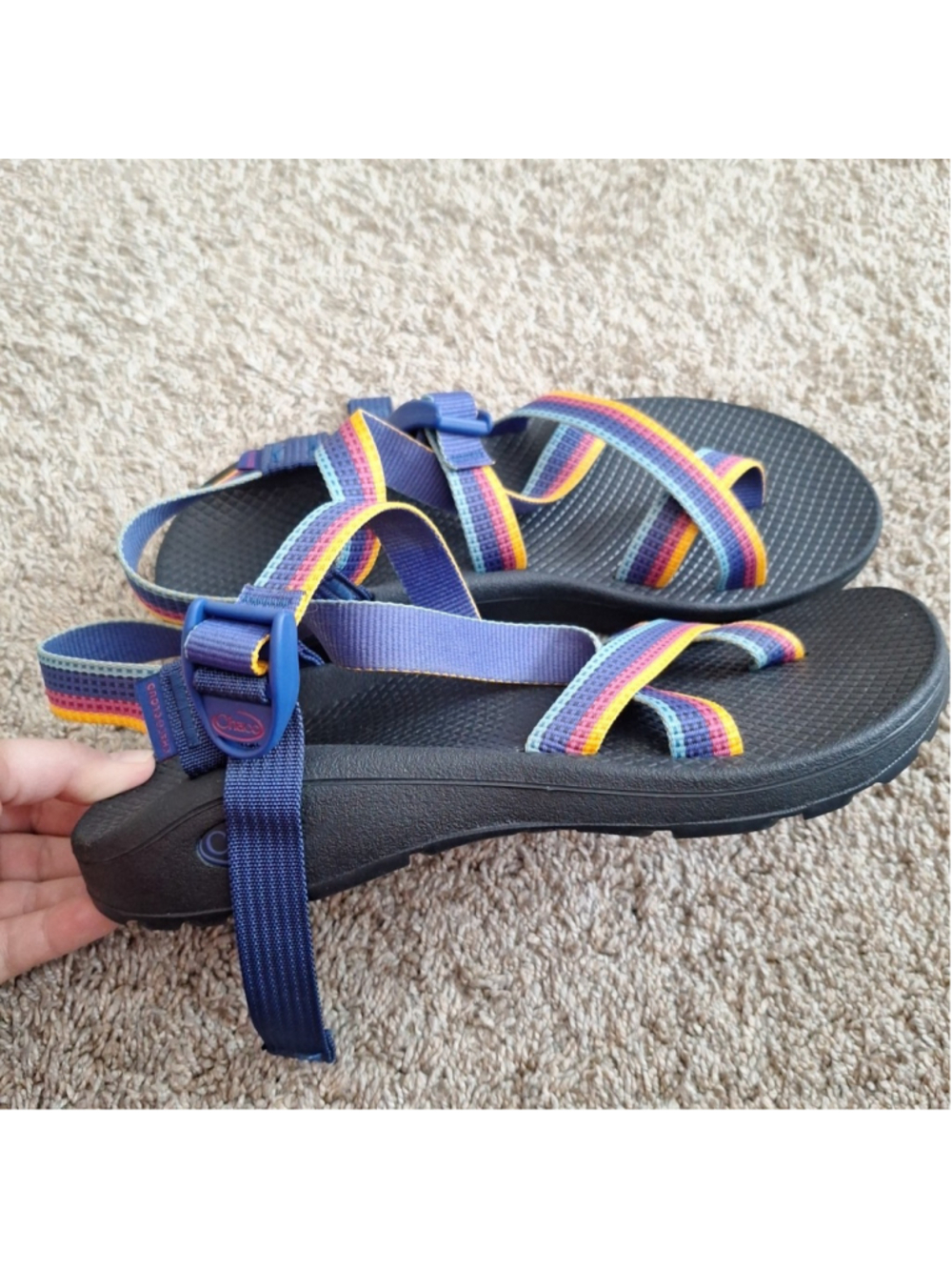 Chaco Sandals Womens 10W Tetra Sunset Wide Width Hiking Outdoors Chacos Cloud - Picture 6 of 10